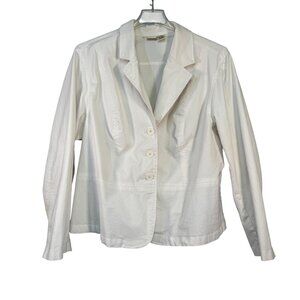 Merona Womens Size 24 W White Blazer Jacket Ribbed Texture Lightweight